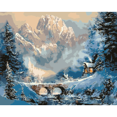 Картина за номерами Зимовий пейзаж 40*50 см Орігамі LW 3076