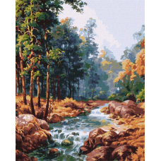 Картина за номерами Пейзаж. Карпатський водограй 40*50 см Ідейка KHO 2882