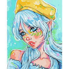 Картина за номерами Блакитноока модниця 40*50 см Ідейка KHO 2547