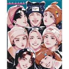 Картина за номерами K-pop, Stray Kids (стрей кідс) 40*50 см Орігамі LW 31890