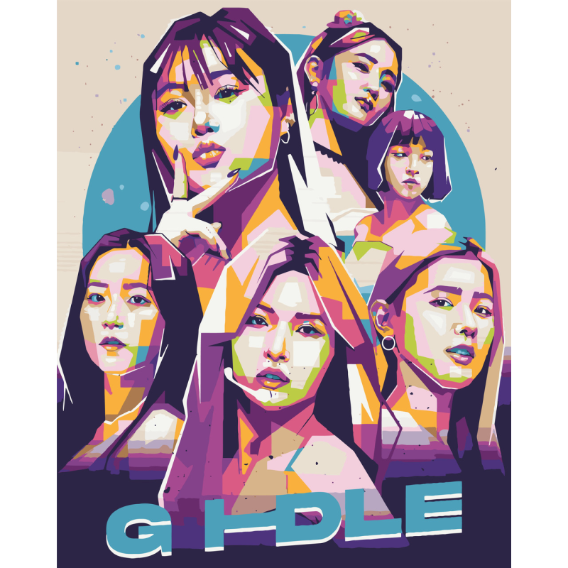 Картина за номерами K-Pop, Джи Айдл G Idle 40*50 см Орігамі LW 31160
