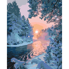 Картина за номерами Зимовий пейзаж 40*50 см Origami LW3096