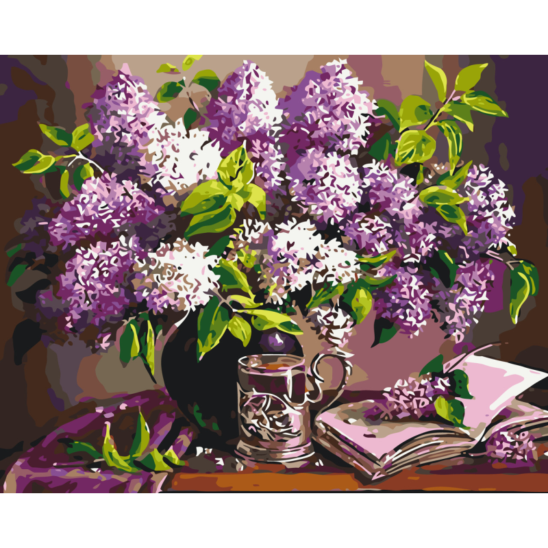Картина за номерами Origami Натюрморт-букет бузку LW 3075 40*50 см