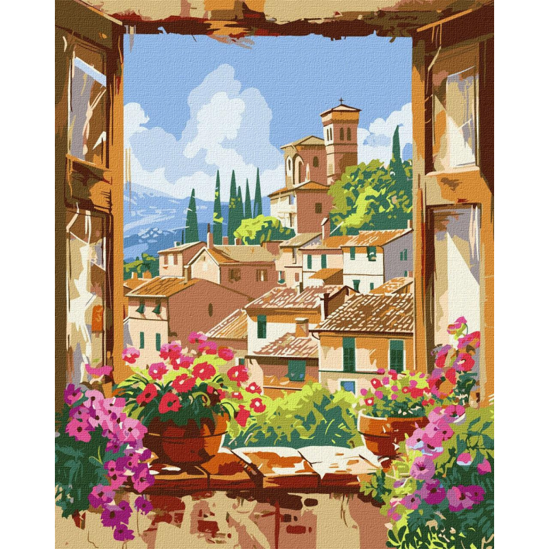Картина за номерами Пейзаж. Вид на Тоскану 40*50 см Ідейка KHO 6349
