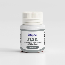 Лак акриловий глянсовий для декору (прозорий), 20 мл