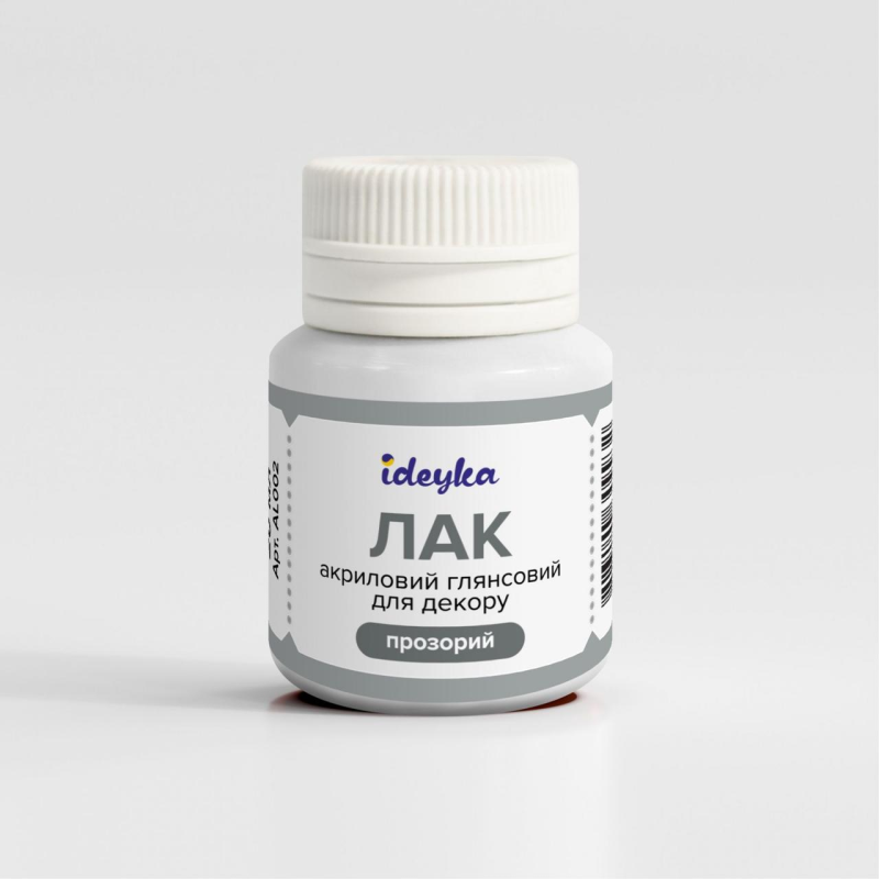 Лак акриловий глянсовий для декору (прозорий), 20 мл Лак акриловий глянсовий для декору (прозорий), 20 мл