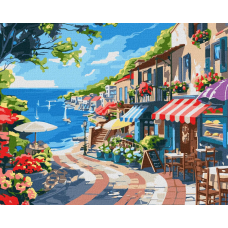 Картина за номерами Пейзаж. Курортне місто 40*50 см Ідейка KHO 2792