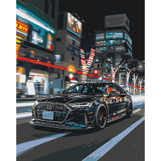 Картина за номерами Авто. Чорна ауді  40*50 см Орігамі LW 3402