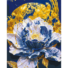 Картина за номерами Дивовижна квітка з фарбами металік 40*50 см Орігамі LW 3443