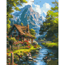 Картина за номерами Пейзаж. Тихе гірське життя 40*50 см Орігамі LW 3438