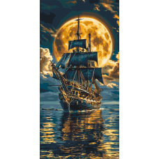 Картина за номерами Пейзаж. Корабель у морі 40*80 см Орігамі LW 5108