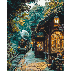 Картина за номерами В очікуванні потягу. Пейзаж 40*50 см Орігамі LW 3494