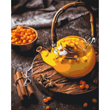 Картина за номерами Жовтий чайник 40*50 см Орігамі LW 3139