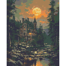 Алмазна мозаїка/вишивка Таємничий замок 40*50 см Орігамі OD 3516