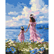 Картина за номерами Люди. Мама і дочка  40*50 см Ідейка KHO 8758