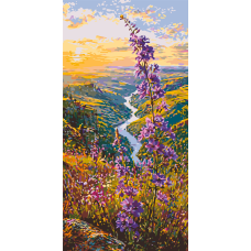 Картина за номерами Пейзаж. Лавандовий шлях © 40*80 см Орігамі LW 5214