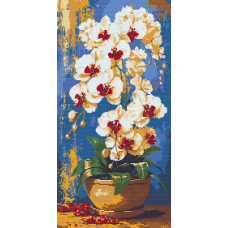 Алмазна мозаїка/вишивка Королівські орхідеї. квіти 40*80 см Орігамі OD 5217