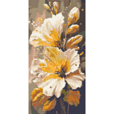 Алмазна мозаїка/вишивка Квіти. Розкішні іриси  40*80 см Орігамі OD 5216