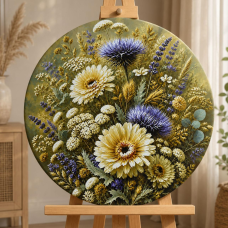 Картина за номерами Ø50 см Квіти. Польовий букет © Орігамі OR 2012