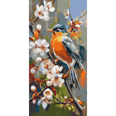 Картина за номерами Пейзаж. Пташка щастя © 40*80 см Орігамі LW 5231