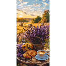 Картина за номерами Пейзаж. Лавандовий ранок © 40*80 см Орігамі LW 5190