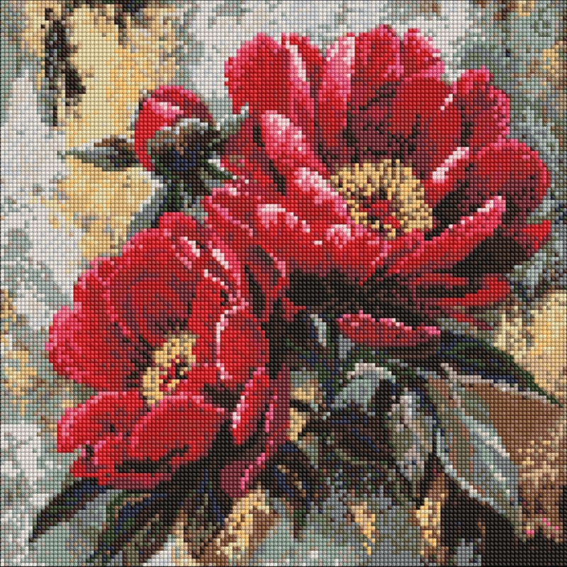 Алмазна мозаїка "Червона муза" ©art_selena_ua, 40х40см