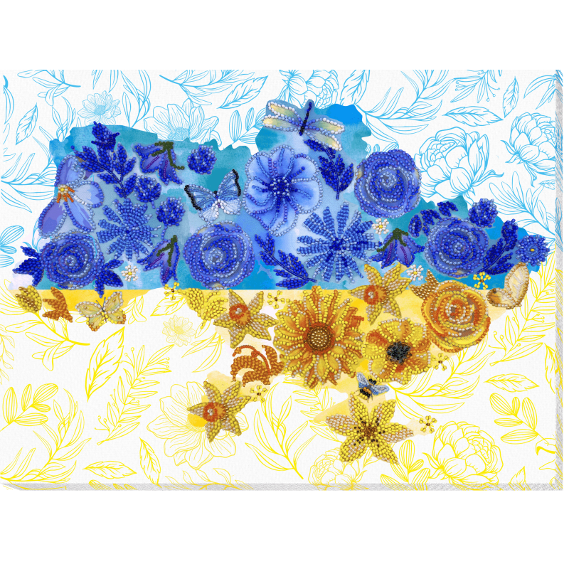Набір для вишивання бісером на художньому полотні "Квiтуче земле"