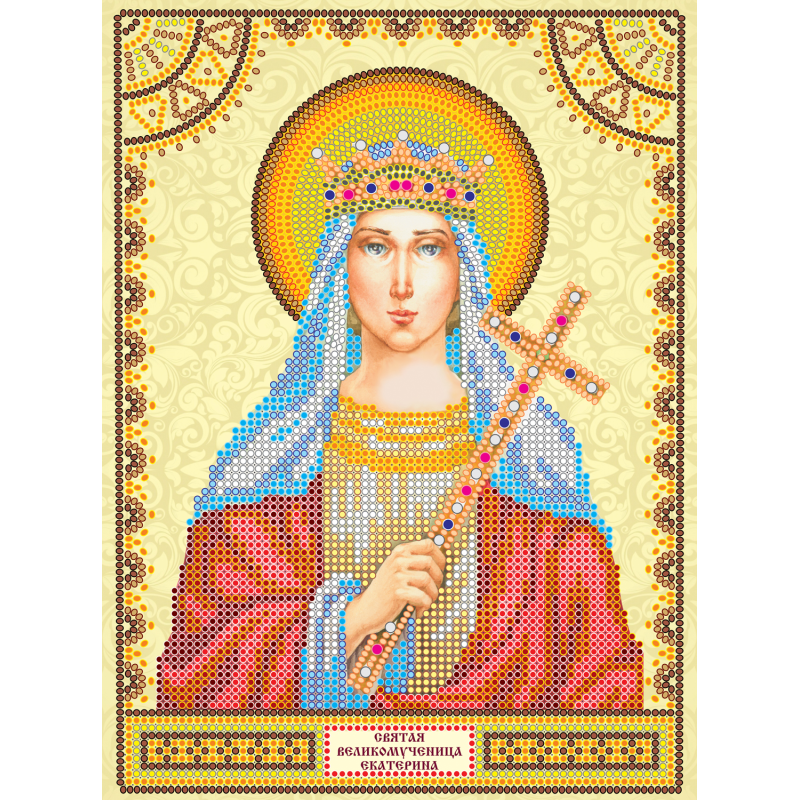 Схема для вишивання бісером на натуральному художньому холсті "Свята Катерина" Схема для вишивання бісером на натуральному художньому холсті "Свята Катерина"