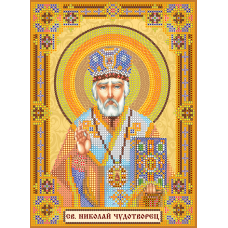 Схема для вишивання бісером на натуральному художньому холсті "Домашній іконостас «Святий Миколай Чудотворець»"