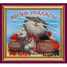 Набір-магніт для вишивання бісером "Життя вдалося!"