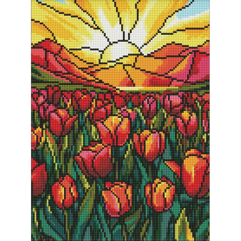 Алмазна мозаїка Поле тюльпанів ©art_selena_ua AMO8066, 30х40 см