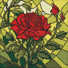 Алмазна мозаїка “Вітраж. Троянда“ ©art_selena_ua AMO8321, 30х30 см
