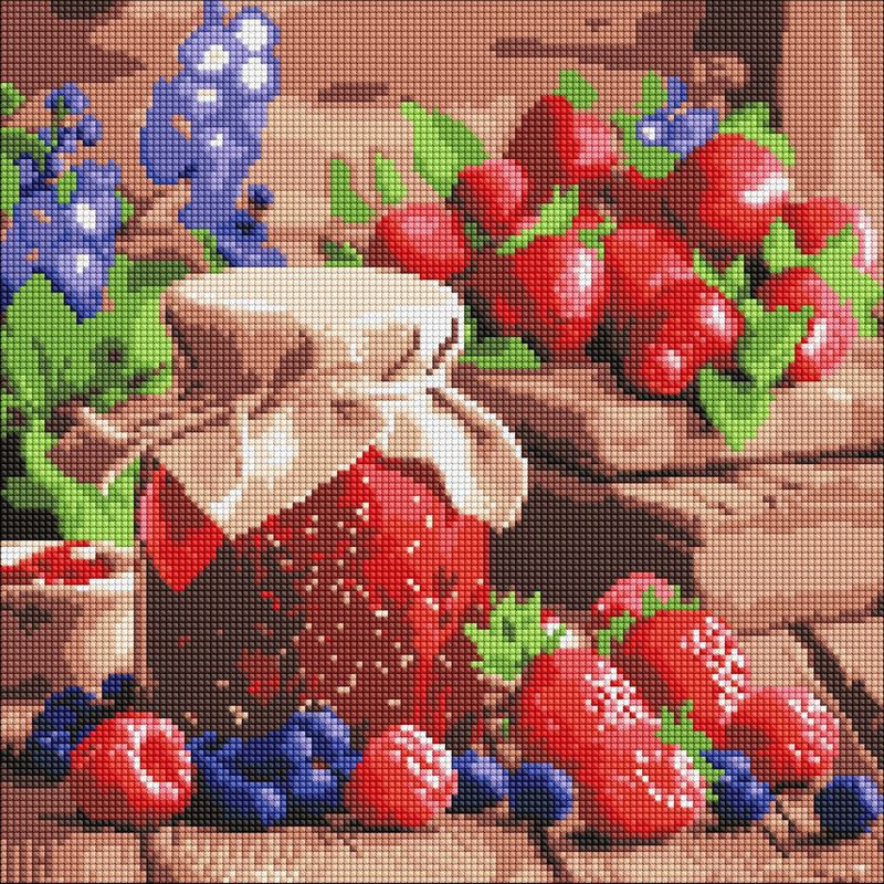 Алмазна мозаїка “Малинове варення“ ©art_selena_ua AMO8082, 40х40 см