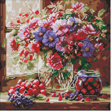 Алмазна мозаїка “Букет і фрукти“ ©art_selena_ua AMO8314, 40х40 см