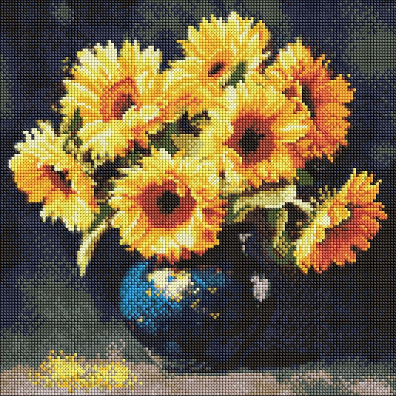 Алмазна мозаїка “Соняшник в темряві“ ©art_selena_ua AMO8354, 40х40 см