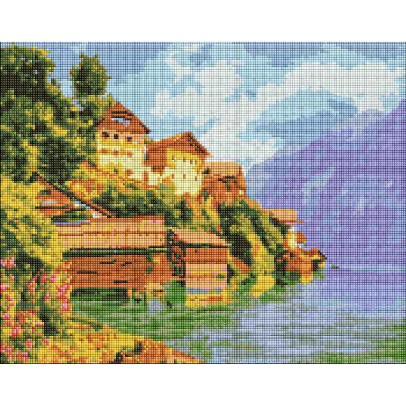Алмазна мозаїка/вишивка Затишна затока ©Катерина Терещенко за мотивами Ferdinand Waldmüller 40*50 см Ідейка AMO 7529