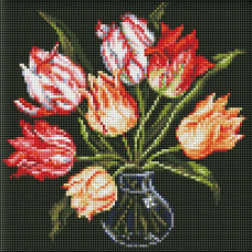 Алмазна мозаїка без підрамника Витончені тюльпани ©kovtun_olga_art