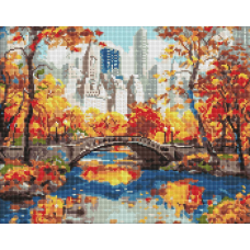 Алмазна мозаїка/вишивка Золотий парк восени 40*50 см Ідейка AMO 8076