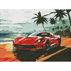 Алмазна мозаїка/вишивка Червоне авто 30*40 см Ідейка AMO 8176
