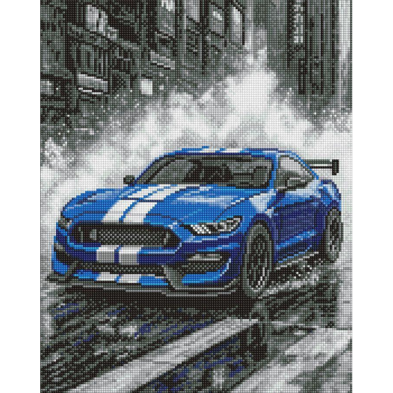 Алмазна мозаїка/вишивка Синє авто 40*50 см Ідейка AMO 8248
