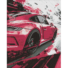 Алмазна мозаїка/вишивка Рожеве авто 40*50 см Ідейка AMO 8251