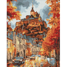 Алмазна мозаїка/вишивка Пейзаж. Осіннє місто 40*50 см Ідейка AMO 8202