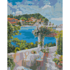 Алмазна мозаїка/вишивка Сніданок у моря 40*50 см Ідейка AMO 7051
