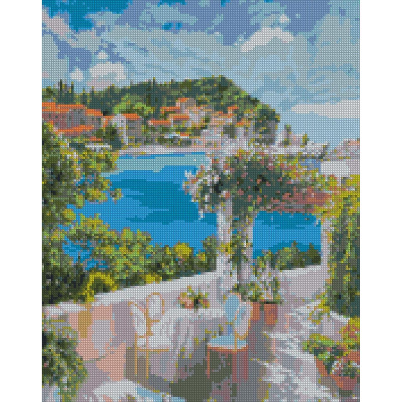 Алмазна мозаїка/вишивка Сніданок у моря 40*50 см Ідейка AMO 7051