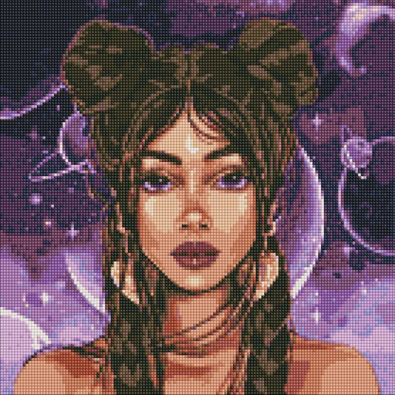 Алмазна мозаїка/вишивка Космічний погляд ©lien_illustration 40*40 см Ідейка AMO 7496