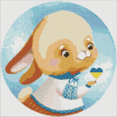 Алмазна мозаїка/вишивка Зайчик 40*40 см Ідейка AMO 7432