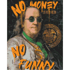 Алмазна мозаїка/вишивка Франклін. No money no funny 40*50 см Орігамі OD 3284