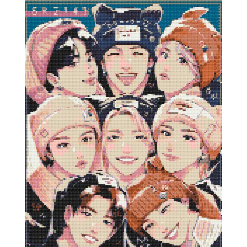 Алмазна мозаїка/вишивка K-pop, Stray Kids (стрей кідс) 40*50 см Орігамі OD 31890 dp-a