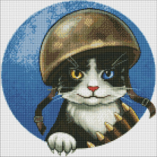 Алмазна мозаїка/вишивка Тварини. Войовничий котик 40*40 см Ідейка AMO 7591