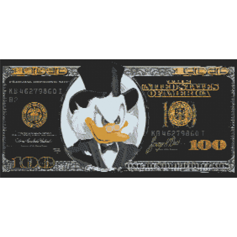 Алмазна мозаїка/вишивка Герої кіно. Скрудж Макдак долар чорний 40*80 см Орігамі OD 3287